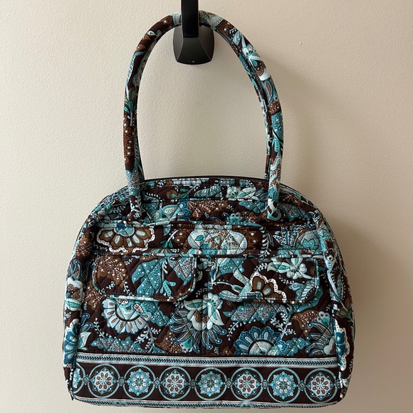 Vera Bradley Retired Java Blue Bowler Bag - Picture 1 of 3